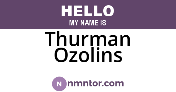 Thurman Ozolins