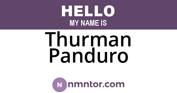 Thurman Panduro