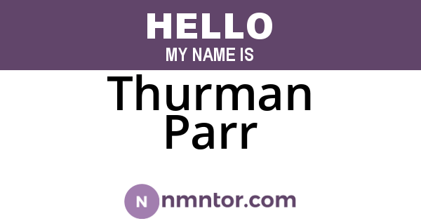 Thurman Parr