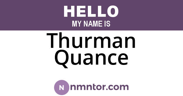 Thurman Quance