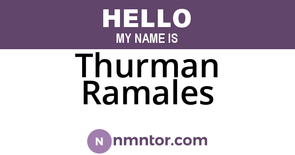 Thurman Ramales