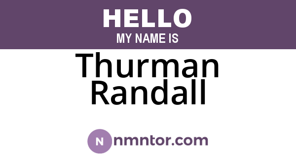 Thurman Randall