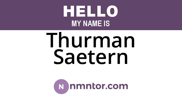 Thurman Saetern