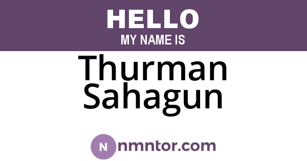 Thurman Sahagun