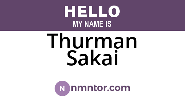 Thurman Sakai