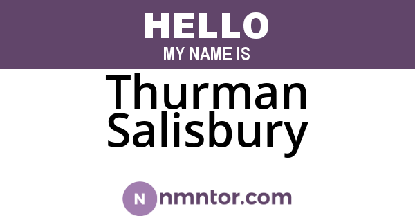 Thurman Salisbury