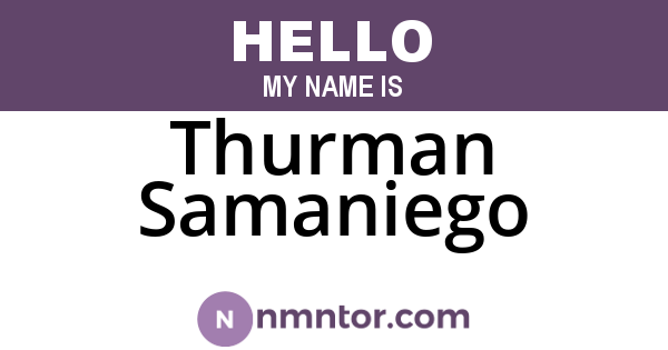 Thurman Samaniego