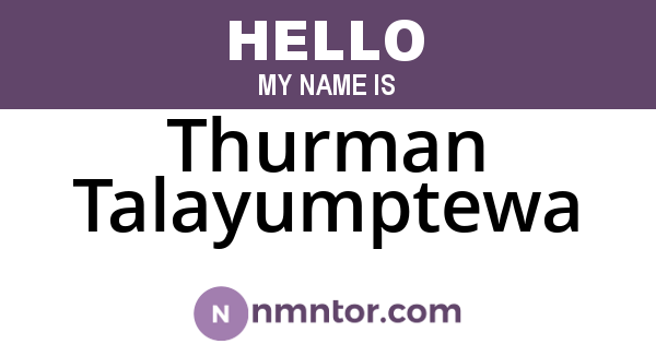 Thurman Talayumptewa