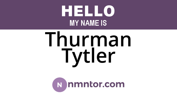 Thurman Tytler