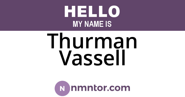 Thurman Vassell