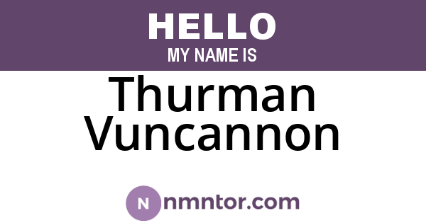 Thurman Vuncannon