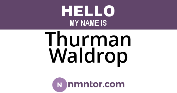 Thurman Waldrop