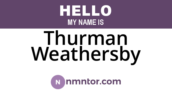 Thurman Weathersby