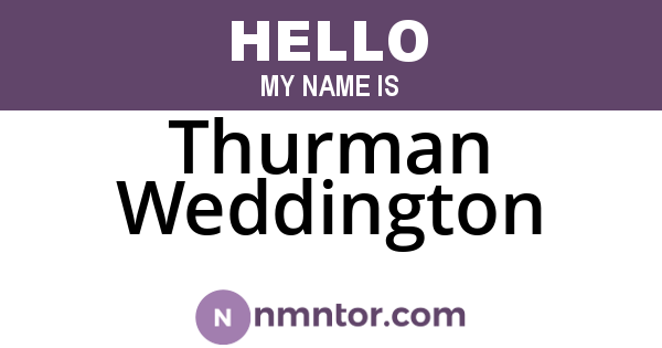 Thurman Weddington