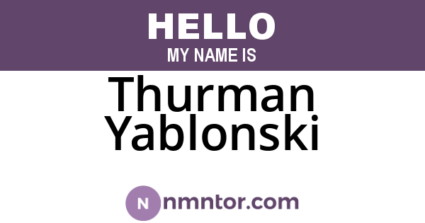 Thurman Yablonski