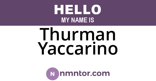 Thurman Yaccarino