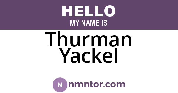 Thurman Yackel