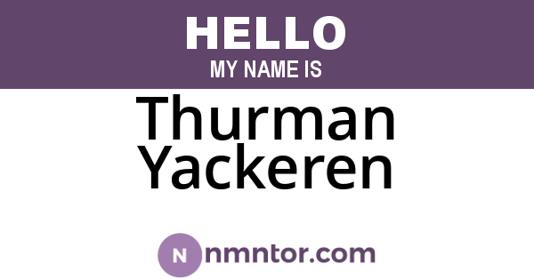 Thurman Yackeren
