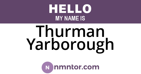Thurman Yarborough