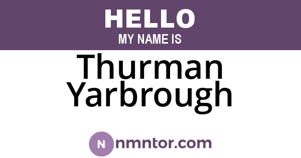 Thurman Yarbrough