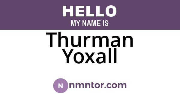 Thurman Yoxall