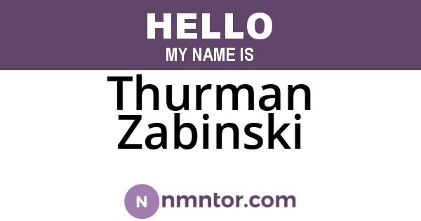 Thurman Zabinski