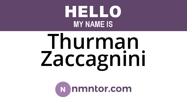 Thurman Zaccagnini