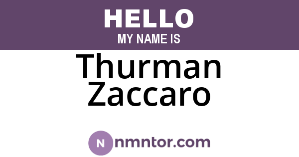 Thurman Zaccaro