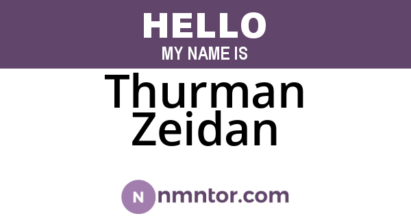 Thurman Zeidan