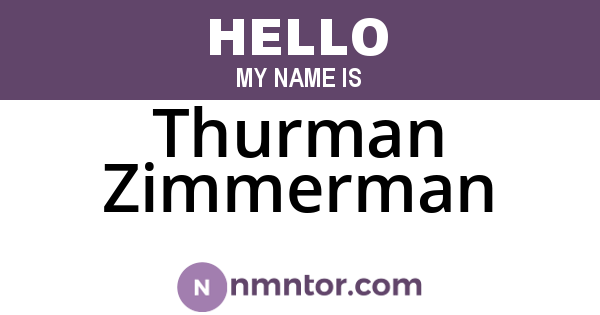 Thurman Zimmerman