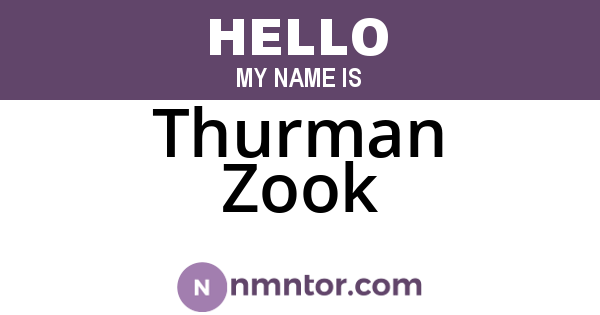 Thurman Zook