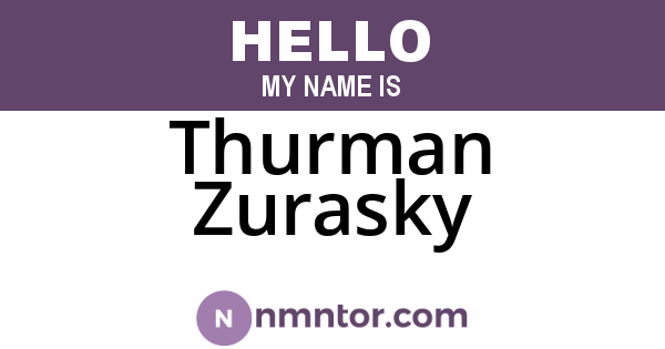 Thurman Zurasky
