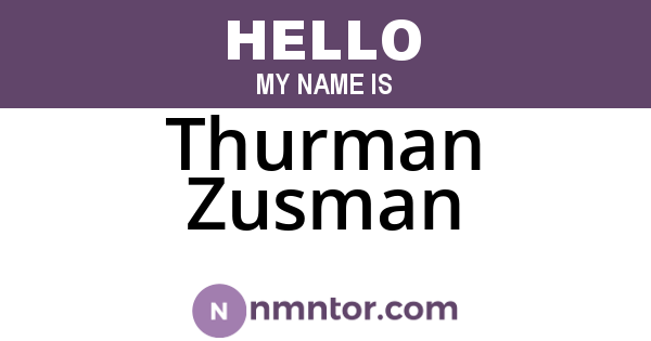 Thurman Zusman