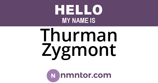 Thurman Zygmont