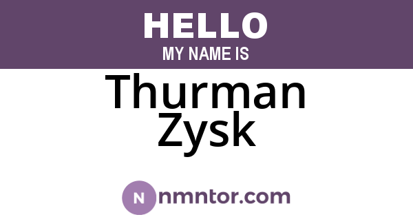 Thurman Zysk