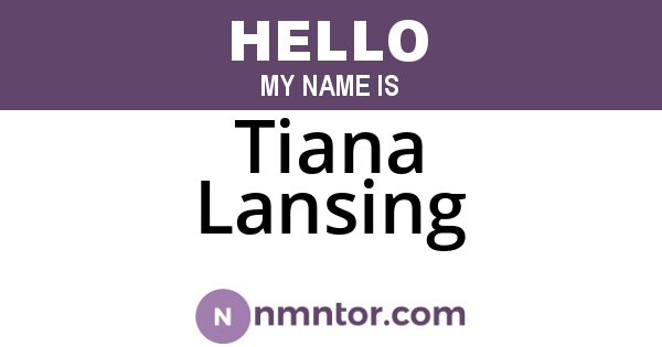 Tiana Lansing