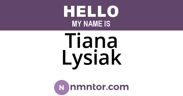Tiana Lysiak