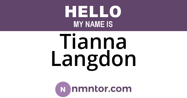 Tianna Langdon
