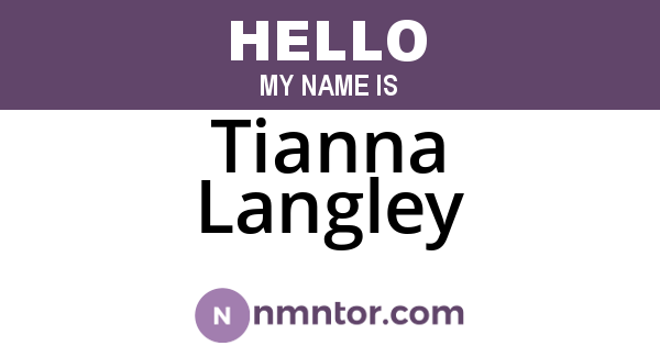 Tianna Langley
