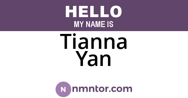 Tianna Yan