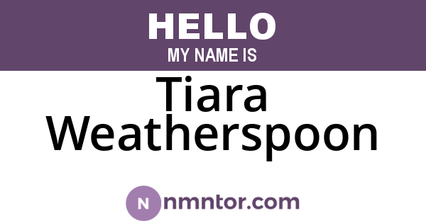 Tiara Weatherspoon