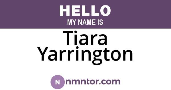 Tiara Yarrington