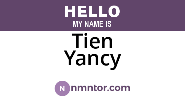 Tien Yancy
