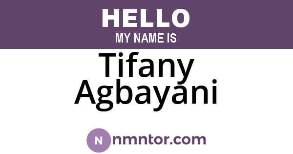 Tifany Agbayani