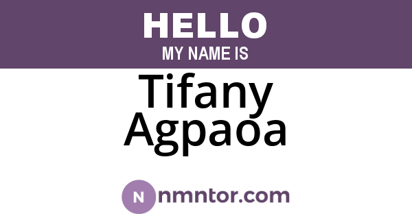 Tifany Agpaoa
