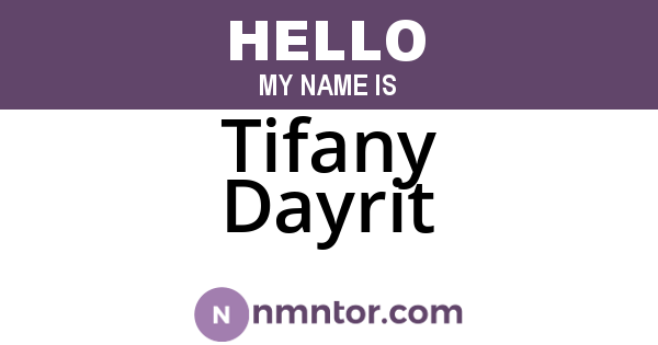 Tifany Dayrit