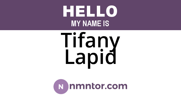 Tifany Lapid
