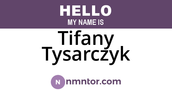 Tifany Tysarczyk