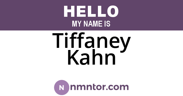 Tiffaney Kahn