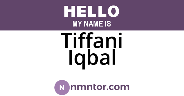 Tiffani Iqbal